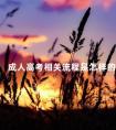 成人高考相关流程是怎样的