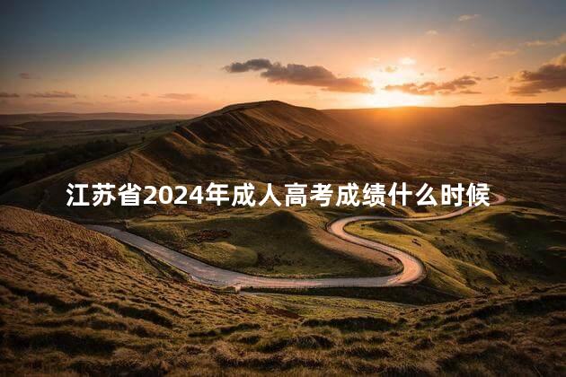江苏省2024年成人高考成绩什么时候出
