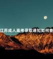 江苏成人高考录取通知如何查询