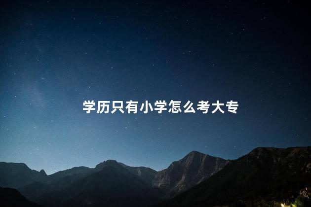 学历只有小学怎么考大专