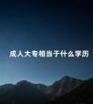 成人大专相当于什么学历