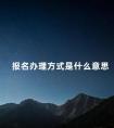 报名办理方式是什么意思