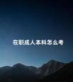 在职成人本科怎么考