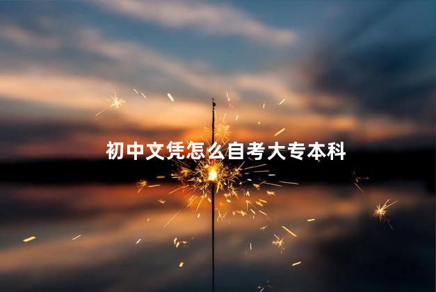 初中文凭怎么自考大专本科