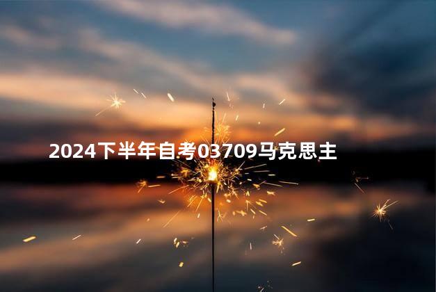 2024下半年自考03709马克思主义基本原理概论真题答案分享