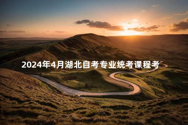 2024年4月湖北自考专业统考课程考试安排表