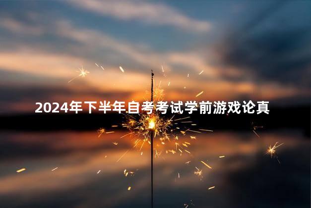 2024年下半年自考考试学前游戏论真题分享