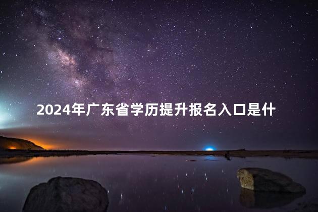 2024年广东省学历提升报名入口是什么