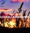2024年成人高考如何选学校