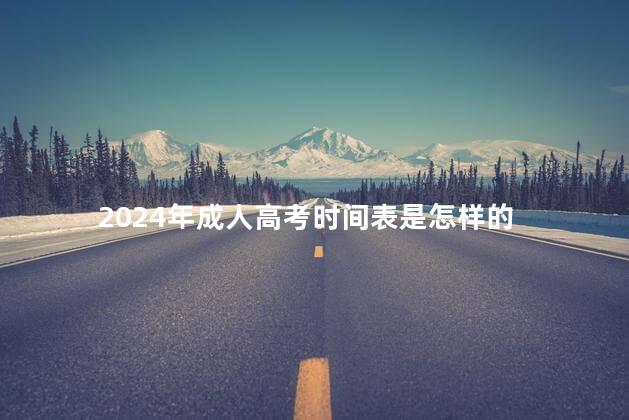 2024年成人高考时间表是怎样的