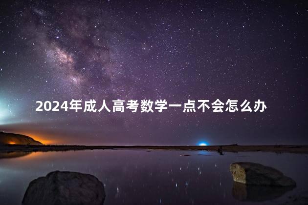 2024年成人高考数学一点不会怎么办