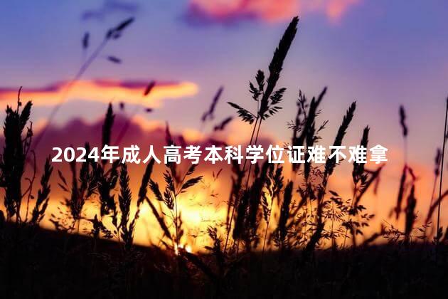 2024年成人高考本科学位证难不难拿