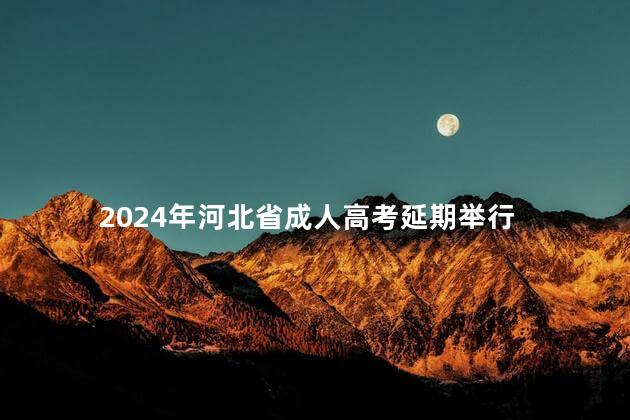 2024年河北省成人高考延期举行