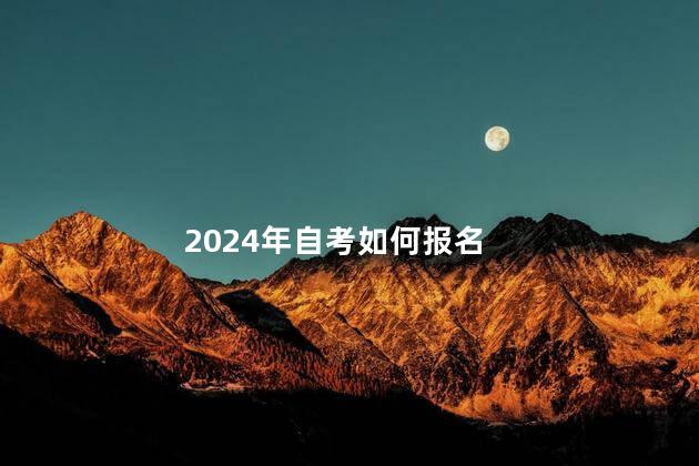 2024年自考如何报名