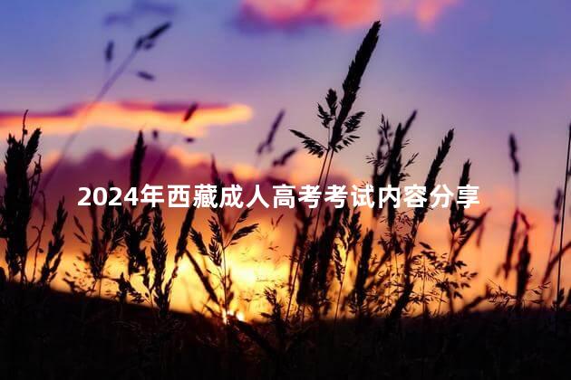 2024年西藏成人高考考试内容分享