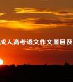 2024成人高考语文作文题目及范文