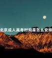 北京成人高考时间是怎么安排的