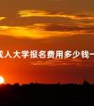 成人大学报名费用多少钱一年