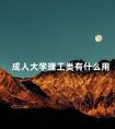 成人大学理工类有什么用