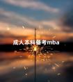 成人本科备考mba