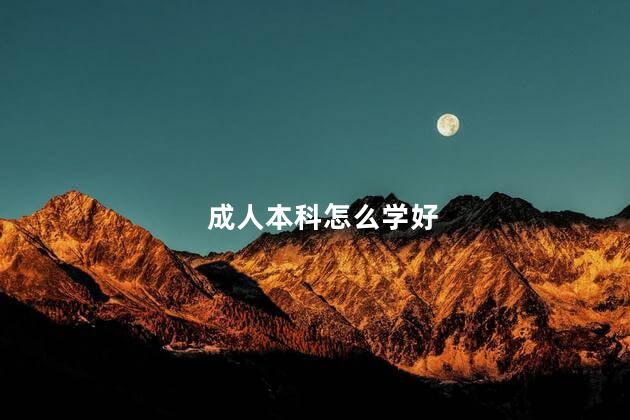 成人本科怎么学好