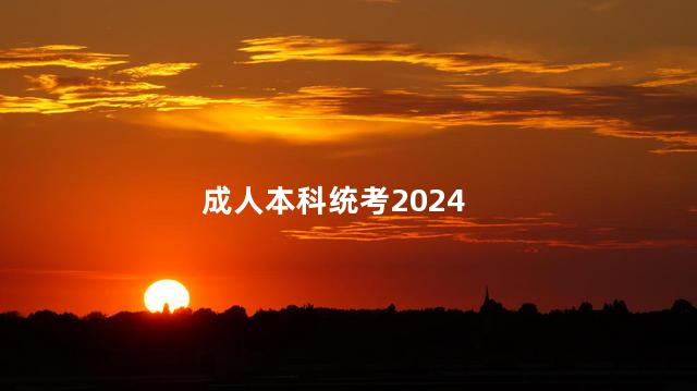 成人本科统考2024