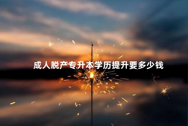 成人脱产专升本学历提升要多少钱
