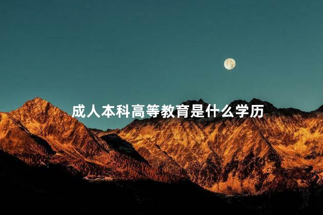 成人本科高等教育是什么学历