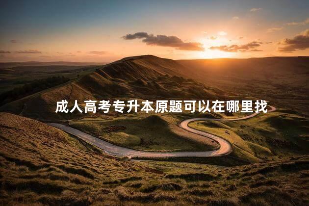 成人高考专升本原题可以在哪里找