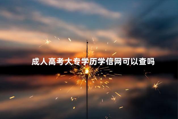 成人高考大专学历学信网可以查吗