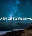 成人高考汉语学文学专业有什么课程