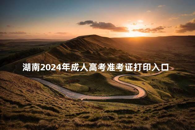 湖南2024年成人高考准考证打印入口