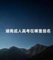 湖南成人高考在哪里报名