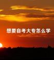 想要自考大专怎么学
