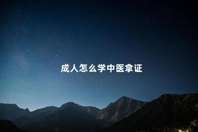 成人怎么学中医拿证