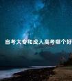 自考大专和成人高考哪个好
