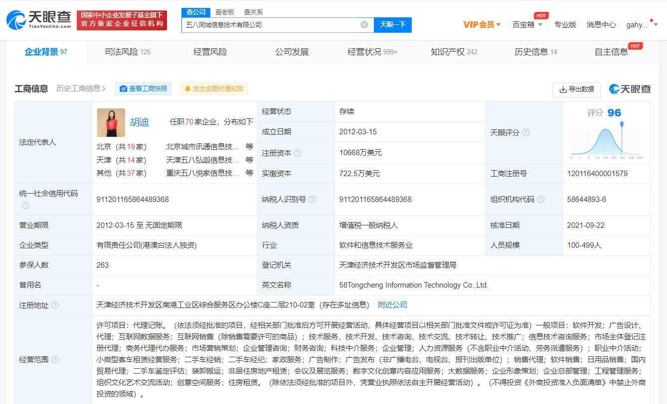 58同城被强制执行1520万元