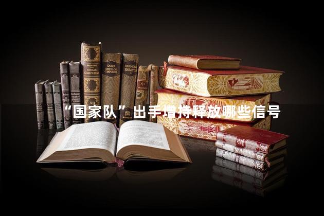 “国家队”出手增持释放哪些信号