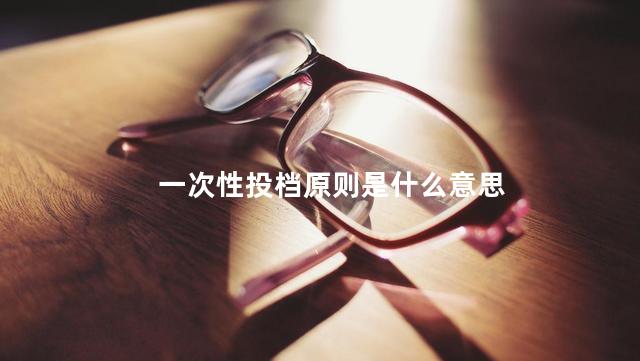 一次性投档原则是什么意思