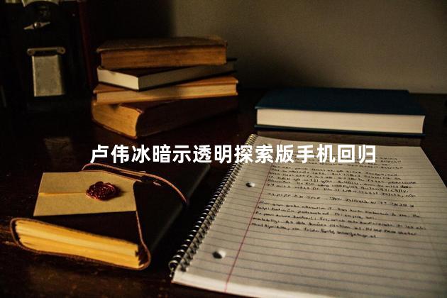 卢伟冰暗示透明探索版手机回归