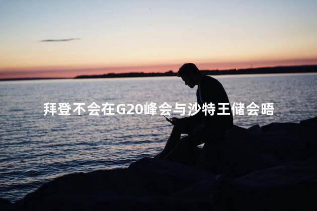 拜登不会在G20峰会与沙特王储会晤