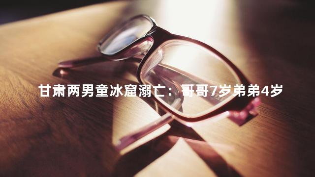 甘肃两男童冰窟溺亡：哥哥7岁弟弟4岁