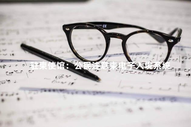 驻柬使馆：公民注意柬电子入境系统